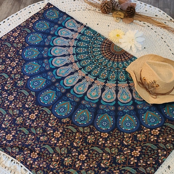 NEW BO HO FRINGE WALL ART,TABLE CLOTH, BED THROW - Picture 8 of 16